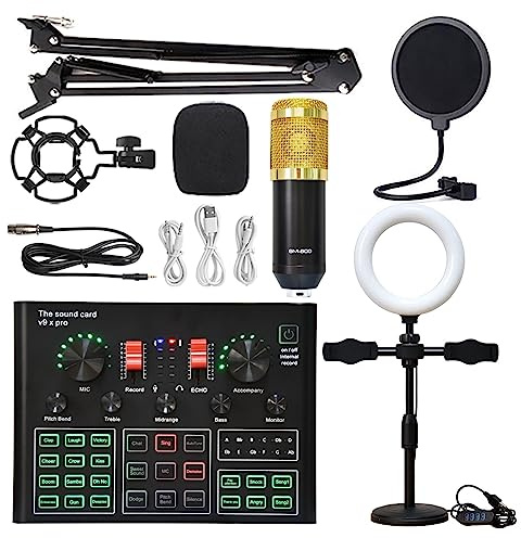 Soundkarten-Kit, Die Soundkarte kann an ein Headset-Mikrofon eines Computertelefons angeschlossen werden, um Live-Übertragungen und Gesang aufzunehmen, Streaming-Ausrüstung(BM900 V9 Fill light)