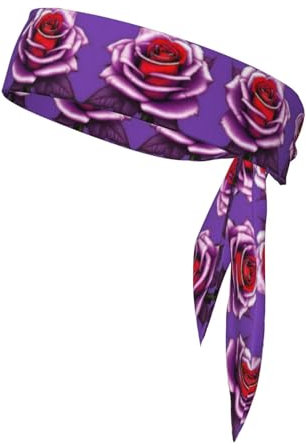 Fascia per capelli double-face con rosa fucsia per sport come tennis, calcio, yoga, pallavolo e pallacanestro