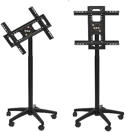 Mobile TV Cart With Wheels, For 32-55 Inch Screen TVs - Adjustable Floor TV Stand With LED Screen Display, 0-90° Rotation - Portable TV Stand Holds - Perfect For Home, Office, Trade Shows.
