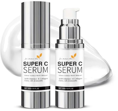 Super Vitamin C Serum mit Hyaluronsäure und Niacinamide für Gesicht 50ml, Anti-Aging Gegen Falten Gesichtsserum, Gesichtspflege Serum, Moisturizer Essence Skincare Produkte, Verbesserung der Haut