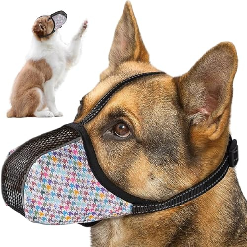 Opilroyn Hunde-Mundschutz, Verstellbarer Air-Mesh- -Mundschutz