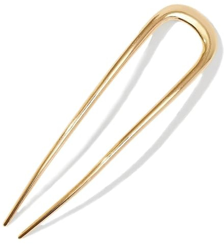 Metal French Hair Pins for Women, Gold French Pins for Thick Hair, U Shaped Hair Pins, Metal Hair Pin for All Hair Types, Hair Sticks for Buns, French Twist Hair Pin, Hair Fork - 1pc Gold
