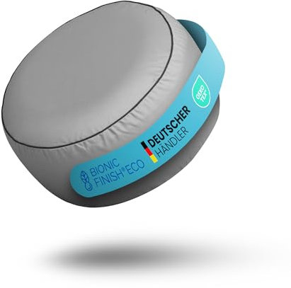 Bestlivings Sitzkissen (Hellgrau) - Indoor/Outdoor - Sitzpouf Ø54 cm x 26 cm - wasserabweisend (Lotusblüteneffekt) - Platzsparend/Innovativ - Innenkissen aufblasbar - Belastbar bis 100kg