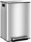 HOMCOM Dual Kitchen Bin, 2 x 30L Stainless Steel Double Pedal Bin with Soft-Close Lid, Removable Inner Buckets and Handles for Recycling and Waste, Silver Tone