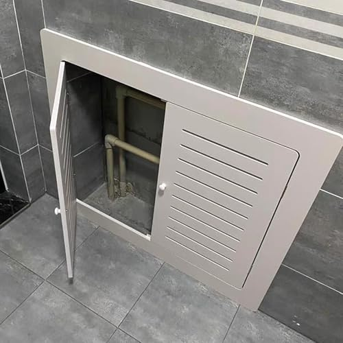 Revisionsklappe Klempner Belüftet Panel Zugang Abdeckung mit Griff, Trockenbau Luke Doppeltür für Bad Wohnzimmer, Weiß Heizung Schrank Heizkörper Abdeckungen(500x900mm (20x36in))