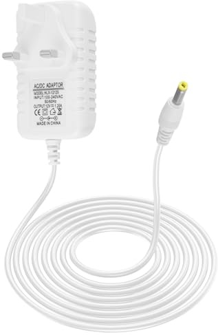 15W Power Cable for Echo Dot 3rd 4th 5th Gen 12V 1.25A AC Power Supply Charger Replacement for Kids Edition Show 5 1st 2nd Gen Echo Dot with Clock Dot Spot Pop Fire TV Cube Charging, 1.5m White