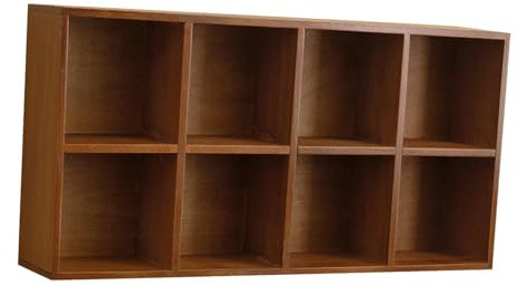 Fenteer Wooden Hanging Display Shelf Display Case 8 Grids Wall Mounted Floating Shelf for Collectible Figurines Coffee Mugs Cosmetics