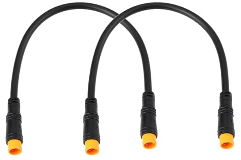 Briny River 2pcs M8 3-PIN Waterproof Connector Cable Male to Male Extension Wire for eBike Headlight
