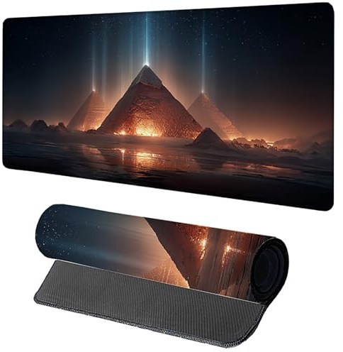 Sternenhimmel Gaming Mauspad XXL 1200x600x3mm, Schreibtischunterlage Groß Pyramide, Mauspad mit Rutschfester Gummibasis, Mousepad XXL mit Vernähten Kanten, Desk Mat für PC, Laptop, Gaming 1-7900