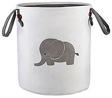 Third A Storage Baskets,Cotton foldable round Home organizer Bin for Baby Nursery,Toys,Laundry,Baby clothing,Gift Baskets(Elephant)