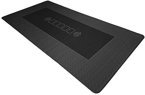 Bullets Playing Cards, Profi Pokermatte Schwarz in 160 x 80cm eigenen Pokertisch, Deluxe Pokertuch, Pokerteppich, Pokertischauflage