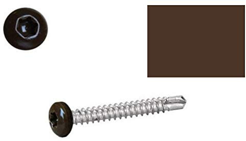 Vis autoperceuses 4,8x25 mm RAL 8014 Brun Sépia tête cylindrique Torx par 100