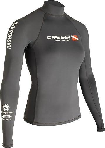 Cressi Dive Center Lady Rash Guard - Protective Langarm Schwarz Rash Guard für SUP und Wassersport, Damen