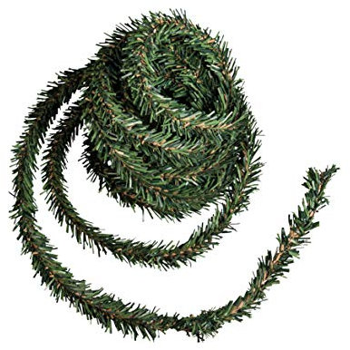 Rayher 55872000 Mini-Tannengirlande auf Draht, Beutel 3 m, Breite 2 cm, künstliche Weihnachtsgirlande zum Basteln und Dekorationen