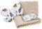 Medi Partners Babydecke Krabbeldecke Set 3in1 100% Baumwolle Minky Kinderdecke 55x75 + 35x30cm flaches Kissen und Anti-Schock-Kissen Schmetterling (Boho Animals mit beige Minky)