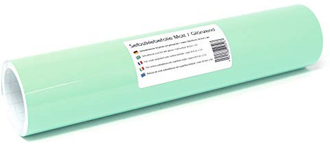 Finest Folia 3m x 31cm Plotterfolie 105 Farben Matt/Glänzend Selbstklebend Bastelfolie zum Plotten Möbelfolie (495 Frühlingsgrün, Matt)