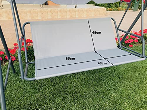 PETELA Ersatz-Schaukelsitzbezug für Hollywoodschaukel, Sitzbezug für Gartenstuhl, für den Außenbereich, 85 x 48 x 48 cm, Grau
