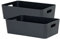 2x Ordnungsbox - 12 cm hoch - anthrazit - 39,5x 25 cm - Ordnungskorb - Regalorganizer Wandregal