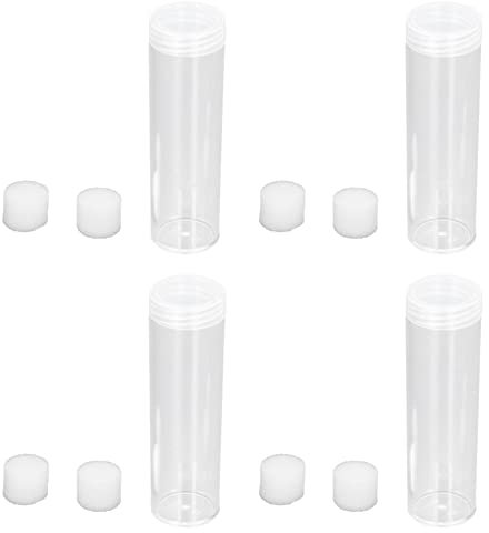 Münzröhrchen aus Kunststoff, einfach zu laden, wiederverwendbar, sauber, rund, durchsichtig, mit Polsterschwamm für Viertel für 25-mm-Münzen