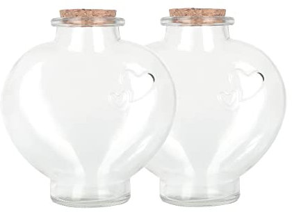 Magic Season Lot de 2 bouteilles décoratives en verre avec bouchon en liège 355 ml