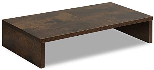 TEAMIX Monitorständer, 50,8 cm, Holz, Schreibtischerhöhung für TV/PC/Laptop/Drucker, rustikale braune Monitorerhöhung mit Aufbewahrung, Computerständer, Tastatur-Organizer