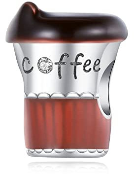 BEEUVIP Tazza da caffè Charm per bracciali, ciondoli in argento 925, perline per collane, per la festa della mamma, compleanno, regalo di Natale