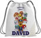 ZPUBLI+ Talegas infantiles personalizadas para niños y niñas. Bolsas infantiles escolares para el desayuno. Mochila de cuerdas personalizada para el colegio o guardería. (PATRULLA CANINA)