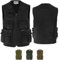 German Wear Herren Jagd Lederweste Jagdweste aus Nubuckleder - Freizeit 9-Taschen Angelweste - Outdoor Camping Multi-Taschen Angler Weste - Multifunktionsweste Tarnweste Schwarz - 60