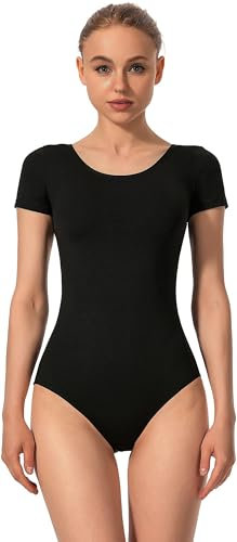 Mulnall Tanztrikot für Damen Ballett Kurzarm Gymnastik Tanzbekleidung Team Basic Erwachsene Gymnastikanzug Trikot Leotard(UK4027-06-XL)