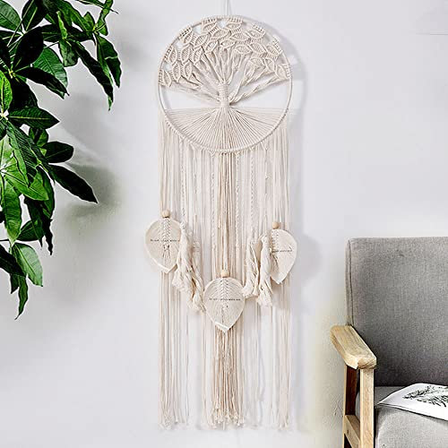 EasyBravo Attrape-rêves arbre de vie en macramé à suspendre au mur pour décoration de mariage vintage