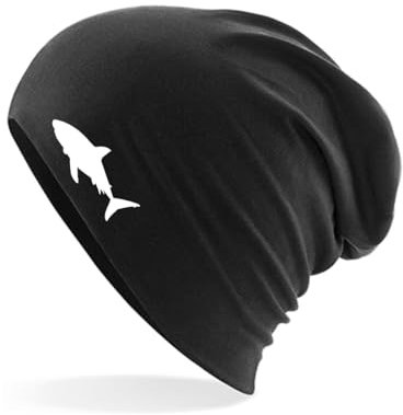 Huuraa Beanie Hai Silhouette Geschenk Black Hai Präsent