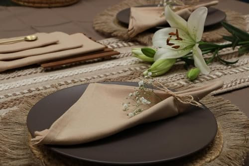 Cloth Napkins Set of 12 (18x18 Inches or 46x46 CM) 100% Cotton Everyday Use Premium Quality Cloth Napkins Ultra Soft Perfect Dinner Napkins/Table Napkins - Linen - The Home Talk
