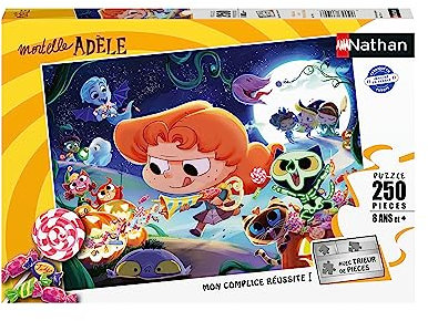 Nathan - Kinderpuzzle – 250 Teile – Halloween mit tödlicher Adele – Mädchen oder Jungen ab 8 Jahren – hochwertiges Puzzle – Dicker und robuster Karton – Alltag für Kinder – 86199