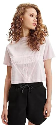 GUESS T-Shirt Corta Adele Donna, Rosa, L