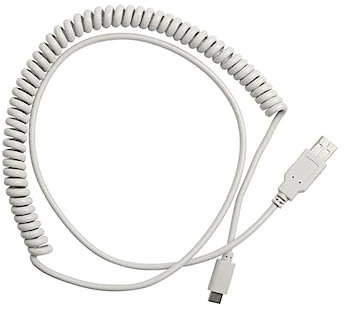 Hemobllo 1pc Coiled Usb-c Cable for Mechanical Keyboards Connector Replacement for White