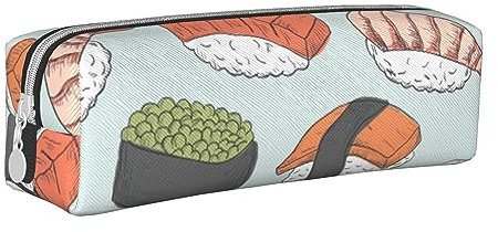 VGFJHNDF Federmäppchen aus Leder mit Avocado-Motiv, mit Reißverschluss, minimalistisches Federmäppchen und Make-up-Tasche für Männer, Frauen, Mädchen, Jungen, Sushi, Einheitsgröße, Make-up-Tasche