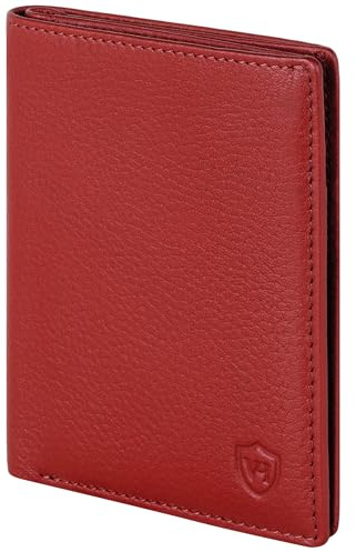 VON HEESEN® Leder Geldbörse Herren & RFID Schutz I Echtleder Geldbeutel für Männer & Damen I Portemonnaie Brieftasche Wallet Portmonee (Rot)