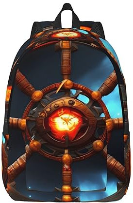 AthuAh Yin Yang Shield Doppel-Schulter-Rucksack und leichter Rucksack, geeignet für Reisen, Outdoor-Aktivitäten., Schwarz , M