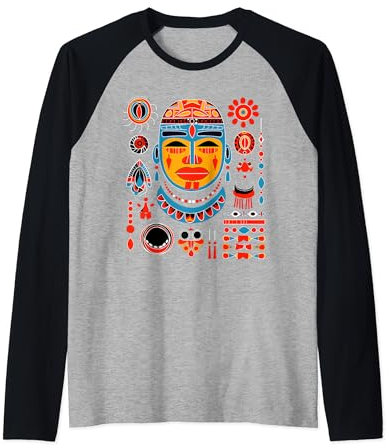Haida Schmuck und Maske Indianer Tribal Art Style Raglan