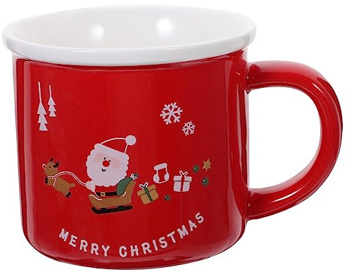 ifundom Juego De 4 Tazas Navideñas De Cerámica Tazas Multiusos Para Café Té Agua Tazas De Espresso Navideñas Para Reuniones Festivas