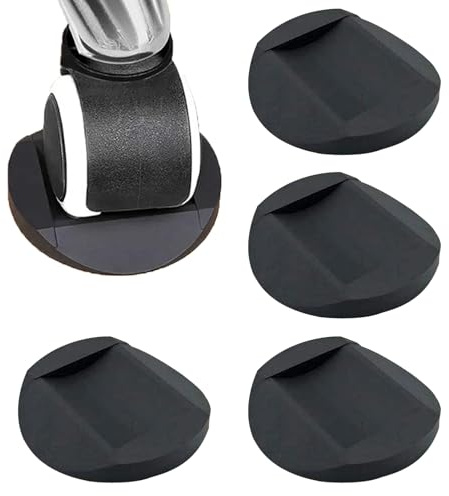 4 Pcs Chair Wheel Anti-Sliding Castor Cups, Stopper Floor Protector Pads for Bed, Furniture, Sofas, Black