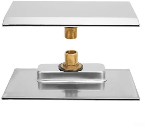 DAZZLEEX Piccola fontana a cascata in acciaio per piscina, bagno, SPA, piscina, uscita a cascata, rettangolare, 19 x 10 x 5 cm