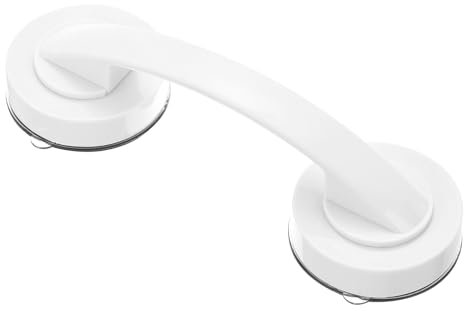 sourcing map Suction Cup Door Handle, 1Pcs - ABS Shower Door Handle, Adhesive Push Pull Armrest for Bathroom Sliding Glass Door Refrigerator (White, 194x65mm)