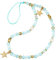 HUIFACAI Chaîne de téléphone à perles avec pendentif étoile à cinq pointes, étui de téléphone portable, cordon de téléphone pour femme, bleu