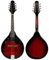 Anfänger Mandoline-Instrument Mandoline 8-saitige Gitarre A-Stil Elektrische Mandoline Saiteninstrumente Mit Tasche Saitenplektrum Zubehör(Red electric Set Sunset)