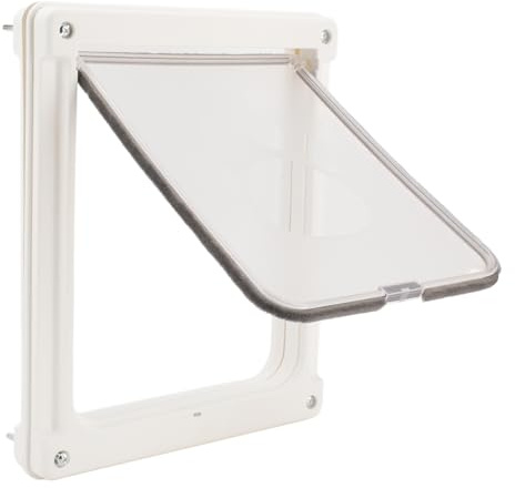 Luocute Large Cat Door, 2 Way Weather Resistant Interior Cat Flap Door for Interior Exterior Doors Noiseless, Pet Door for Pet Crate Enclosure 2 Sizes 16.9x14.0x1.6in or 13.4x11.0x1.6in