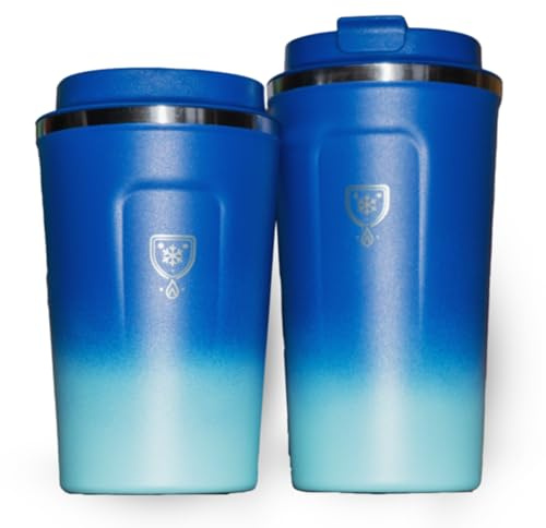 TempGuard Gradient Insulated Travel Mug | 380ml/510ml Stainless Steel Leak-Proof Cup for Hot & Cold Drinks | Stylish Non-Slip Design for Office, Home, Travel & Outdoors (Blueberry Raspberry, 510ml)