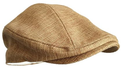 HIQIU Klassische Schiebermütze Herren aus Baumwolle Leinen - Gatsby Flatcap Herren Newsboy Cap Efeu Hut Baskenmütze (DE/NL/SE/PL, Alphanumerisch, L, Khaki)