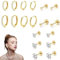 9 Paare Ohrringe Gold set, Piercing Ohr Helix Piercings Gold,Goldene Ohrringe Damen Kann An Lhre Weiblichen Freunde Und Lieben Gegeben