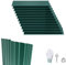 LZQ 12 Stück Dachplatten Trapezblech 129,5x45 cm, 7 m² Verzinkte Wellplatten Stahlblech, Profilblech Dachblech für Gerätehaus Carport, Grün